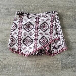 Pants Store Maroon Aztec Print Skort.